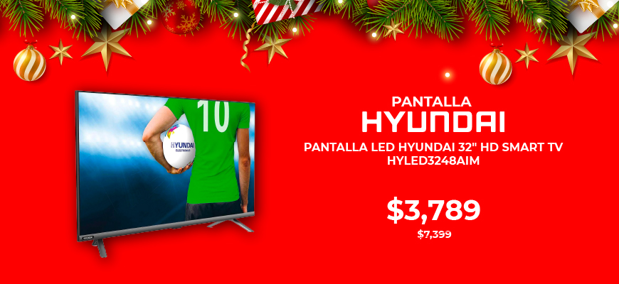 PANTALLA LED HYUNDAI 32" HD SMART TV HYLED3248AiM
