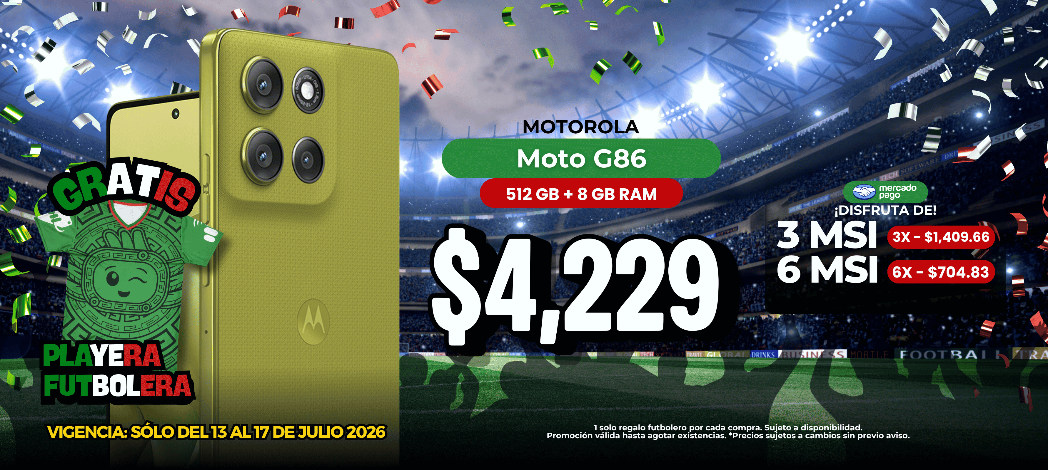Moto G86 5G + Playera Futbolera de Regalo