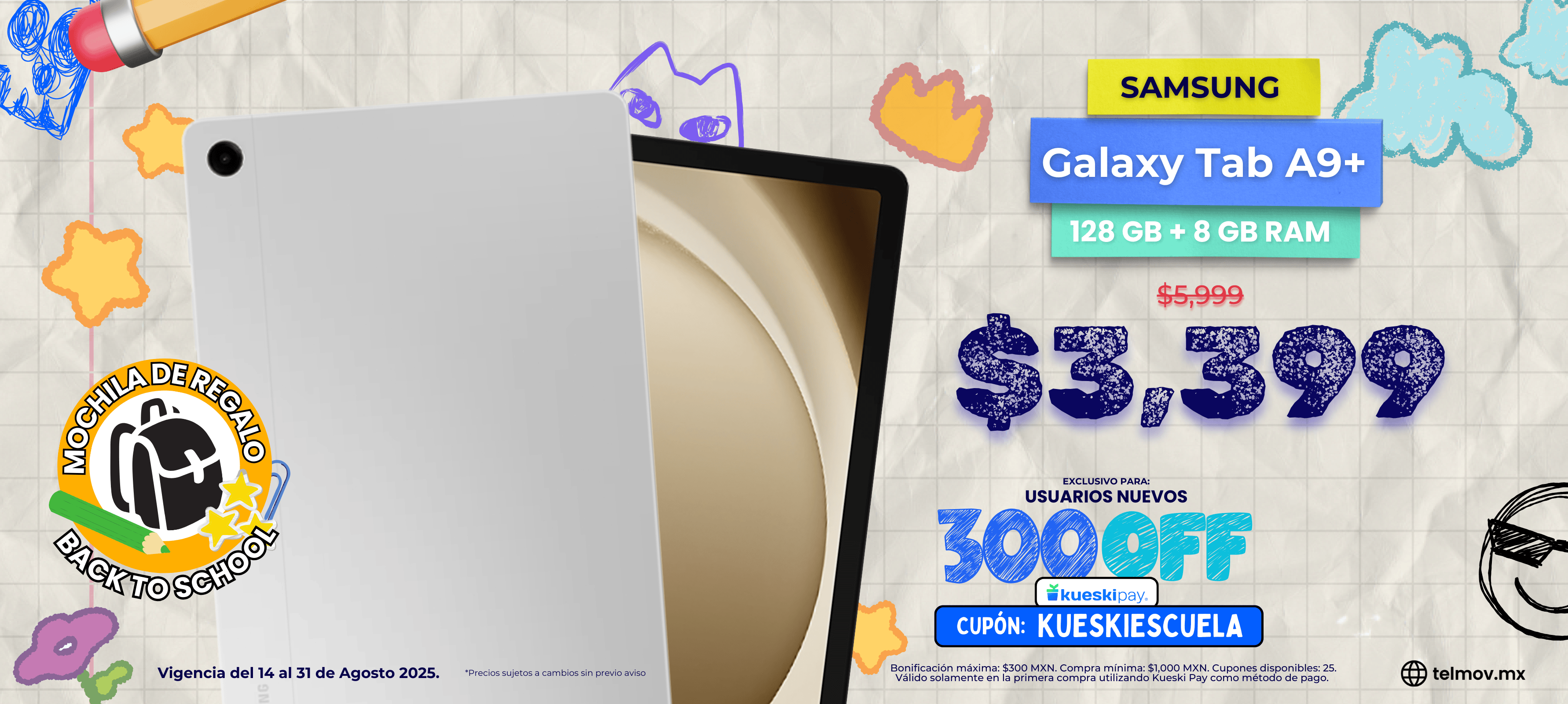 Samsung Galaxy Tab A9 + + Mochila de Regalo