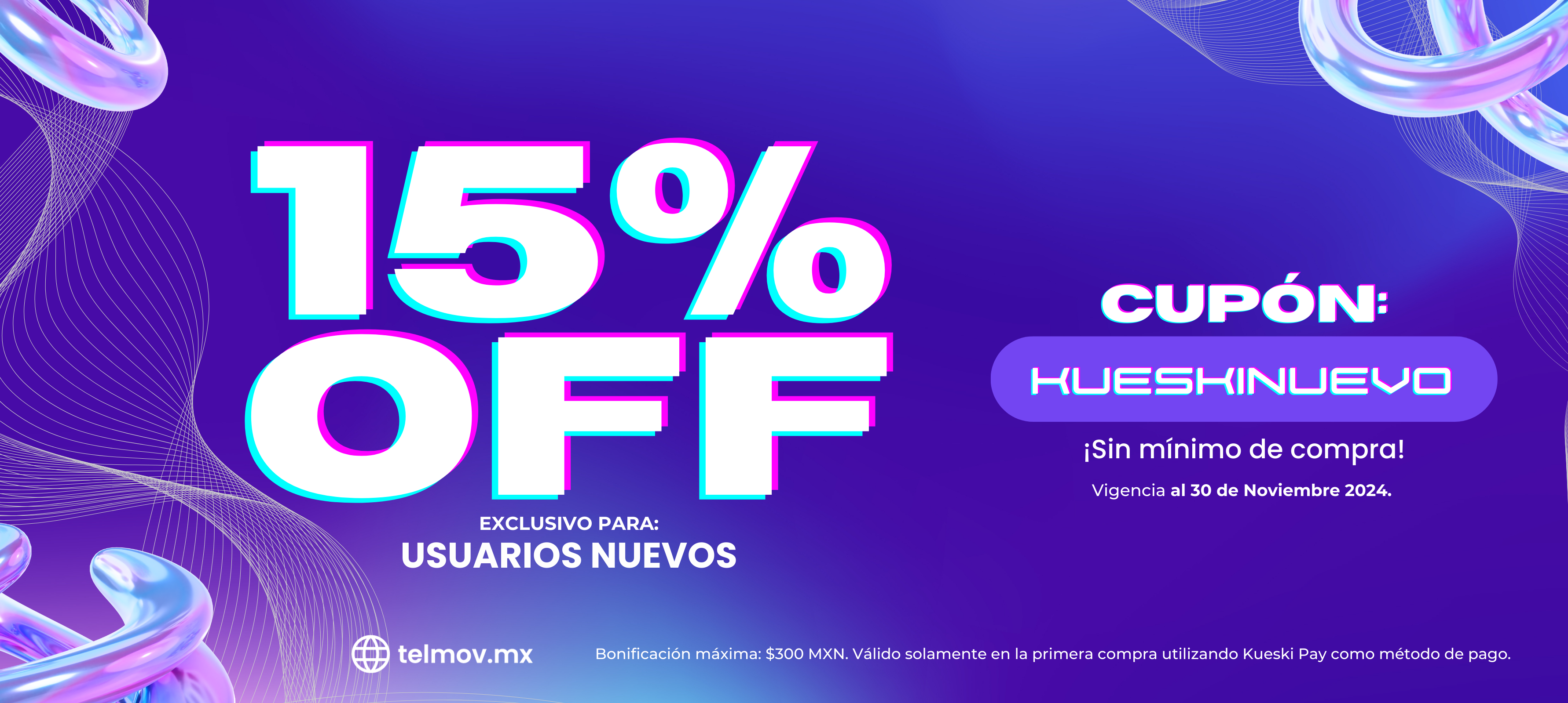 Cupón KueskiPay 15% OFF